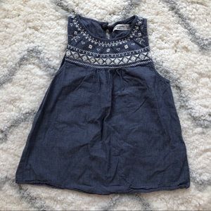 Abercrombie denim chambray embroidered tunic